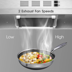 Hotte de cuisine encastrable 30 pouces 280 CFM convertible en acier inoxydable avec LED - Product Image 6