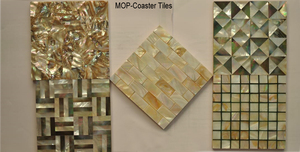 Luxury Mother Pearl Mosaic Coaster Set Handmade Shell Inlay Bohemian Design Lightweight Decorative Table Coasters Premium <b>Decor</b> - Product Image 4