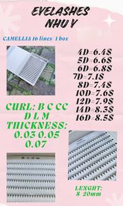 Camellia 4D Éventails de cils en vison noir Extensions de cils préfaites et douces avec logo personnalisé Prix de gros - Product Image 6