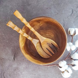 Top Selling <b>Disposable</b> Mango Acacia Wood Handicraft Salad Serving Bowls Modern Design Party <b>Tableware</b> HANDICRAFT HUB Uttar - Product Image 3