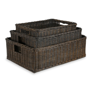 Narrow pole handle <b>baskets</b> handcrafted from rattan great quality kitchen cabinet drawer <b>basket</b> - Product Image 2
