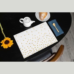 Mantel Individual de Lino Blanco con Diseño de Puntos, Mantel Individual de Algodón Ecológico de Calidad Suave para Navidad - Product Image 1