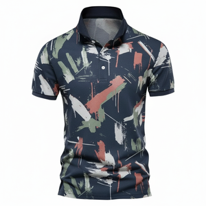 เสื้อโปโลแบบซับเหงื่อ แขนสั้น ผลิตจำนวนมาก 100% โพลีเอสเตอร์ผสมสแปนเด็กซ์ OEM เสื้อกอล์ฟชาย คอปก - Product Image 3