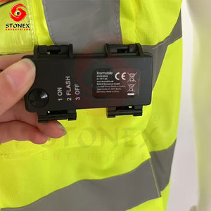 LED Flash Safety Vest Reflective High Visibility Warning Waistcoat Polyester Workwear for Road <b>Running</b> Traffic Use - Product Image 3