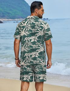 Conjunto de Camisa y Pantalones Cortos de Playa para Hombre, con Logotipo Personalizado, Estampado, Informal, de Dos Piezas, para Vacaciones de Verano - Product Image 6