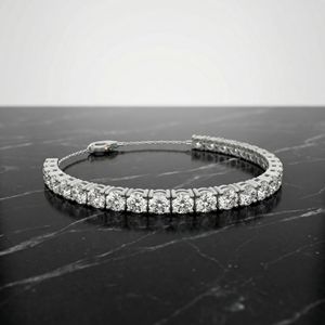 Pulsera de tenis de plata con diamantes cultivados en laboratorio, elegante joyería fina para mujer, regalo de aniversario con brillo atemporal - Product Image 2