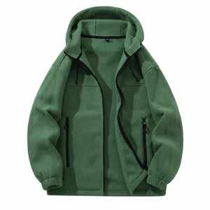 <b>Men's</b> Hooded Fleece <b>Jacket</b> Waterproof Windproof Winter Sport Wear Full Sleeve Drawstring Outdoor <b>Jacket</b> - Product Image 2