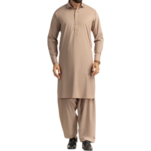 Ensemble Kurta Pyjama Homme Couleur Unie Longueur Cheville Coupe Classique Vêtements Traditionnels Indiens Pakistanais Polyester Tenue Décontractée Pour Garçons - Product Image 1