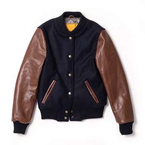 Premium Wool Varsity Jacket Leather Sleeve for Men Custom College Team Letterman Bomber Jacket Supplier - Product Image 1
