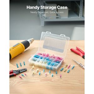 Kit di 320 Connettori Termorestringenti, Terminali Elettrici Impermeabili, Connettori Isolati a Forcella e ad Anello, Accessori per Connessioni - Product Image 6