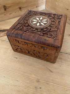 Budget Friendly Handmade Wooden <b>Treasure</b> <b>Box</b> for Jewelry, Rings, Earrings, Necklaces and Small Personal Items - Product Image 4