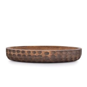 Handcrafted <b>Wooden</b> Serving Tray Carved Pattern Decorative Platter <b>Rustic</b> <b>Dining</b> <b>Table</b> Tray Kitchen Display Serving Dish long - Product Image 1
