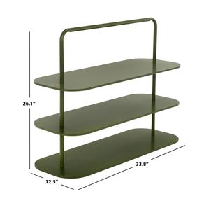 Elegante Zapatero Verde de Tres Niveles, Organizador de Estantes Abiertos, Diseño que Ahorra Espacio, Estructura Resistente y Estable, Almacenamiento Moderno y Elegante para la Entrada - Product Image 6