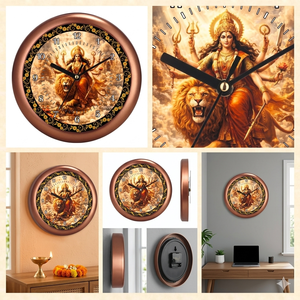 นาฬิกาแขวนผนังดิจิตอลพิมพ์ลายดูร์กามาตา งานศิลปะตกแต่งทางจิตวิญญาณ สำหรับใช้ในสำนักงานเพื่อการส่งเสริมการขาย วันวาเลนไทน์ วันคริสต์มาส - Product Image 4