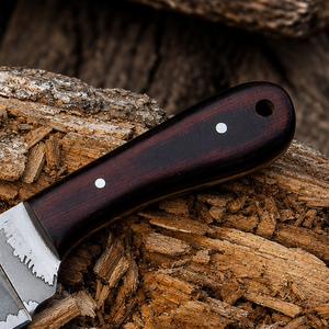 Couteau Viking Skinner artisanal OEM personnalisé, gravé, en acier à haute teneur en carbone, lame fixe, manche en bois, pour le camping en plein air, la survie en milieu sauvage - Product Image 4
