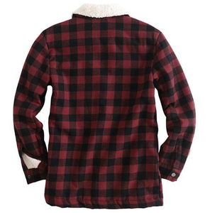 High Quality Heavyweight Plaid <b>Flannel</b> Shirt <b>Jacket</b> With Removable Hood Casual Thermal Winter - Product Image 6