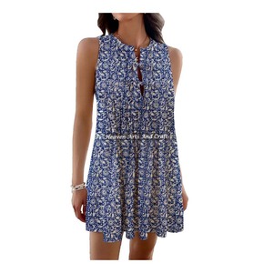 Robe d'été de style plage pour femmes, décontractée et sexy, mode de villégiature, style asymétrique, style doux, tissus en coton tissé, vacances - Product Image 4