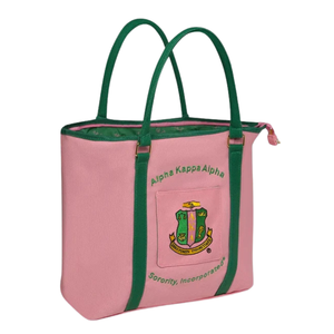 Women's Pink and Green Heavy Duty Canvas Tote <b>Bag</b> <b>Large</b> Capacity <b>Shoulder</b> Shopper <b>Bag</b> Zipper Closure Travel Carryall - Product Image 1