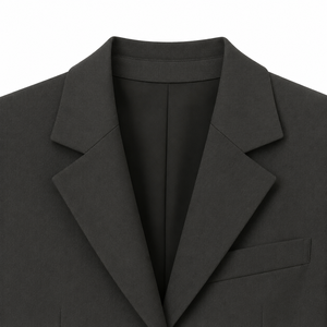 Blazer corto de mujer con doble botonadura y hombreras, estilo esmoquin, bordado no tejido, cuello con muescas, manga larga - Product Image 3