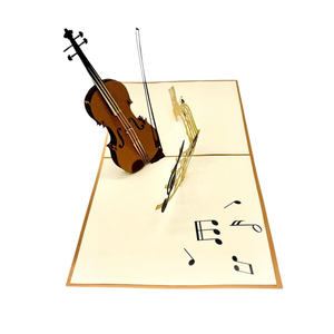 Tarjeta Musical 3D Pop-Up con Violín, Diseño Personalizado, Hecha a Mano, Regalo Promocional, Decoración para el Hogar, Tendencia en Vietnam - Product Image 6