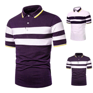 Camiseta de Manga Corta para Hombre, con Cuello en Contraste, Bolsillo en el Pecho, Cierre de Botones, Estilo Casual para Golf, Logotipo Frontal, Antiarrugas, 100% Algodón - Product Image 3