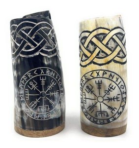 Rustic buffalo horn tea mug handmade natural drink cup for coffee beer and kitchen dining accessories - Product Image 1
