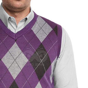 Gilet tricoté confortable pour homme, pull sans manches en fil doux, col en V, mode décontractée, fabricant de tricots - Product Image 3