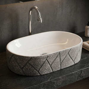 Minimalist White Ceramic Countertop Wash Basin Modern Oval Artistic Bathroom Vanity Sink Lavabo Bowl - Product Image 3