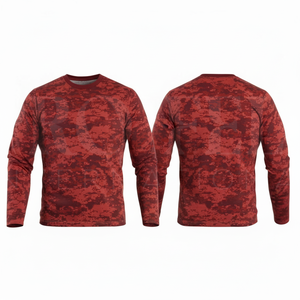 เสื้อยืดแขนยาวลายพรางดิจิตอล โพลีเอสเตอร์ 100% ระบายอากาศ แห้งเร็ว เหมาะสำหรับกีฬากลางแจ้งและการฝึกซ้อม - Product Image 3