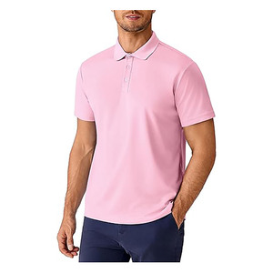 Camiseta Clásica Rosa Sólida para Hombre, de Algodón Suave y Transpirable, Manga Corta, Estilo Casual, Atuendo Elegante para Verano - Product Image 1