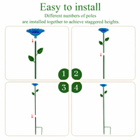 Mangeoire et abreuvoir en fonte pour fleurs, abeilles et papillons, piquet de jardin, pollinateur pour décoration extérieure, vente en gros, OEM personnalisé