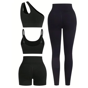 Vêtements de sport confortables pour femmes, ensemble de sport 2 pièces, soutien-gorge de sport et legging, ensemble de yoga de haute qualité, tenue de fitness pour femmes, couleur violette - Product Image 5