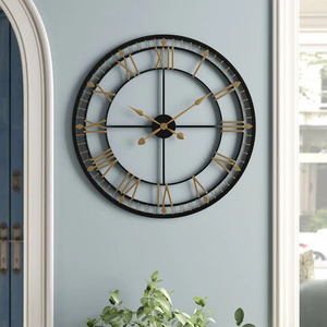 Large Luxury Modern Metal <b>Wall</b> <b>Clock</b> Handmade India Black Pattern Home Office Iron 30 Inch Medieval Edge <b>Decoration</b> <b>Wall</b> Mirror - Product Image 4