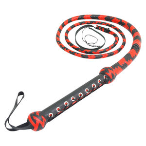 Fouet de boucher authentique long avec poignée en cuir et construction tressée pour cascades, fouet de cowboy pour chasseurs - Product Image 4