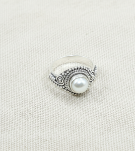 Anillo Espiral Boho Hecho a Mano en Plata de Ley 925 con Madreperla, Joyería Vintage con Filigrana, Chapado en Oro Rosa y Amarillo, Ideal para Regalo - Product Image 5