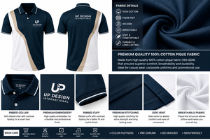 เสื้อโปโลผู้ชายแบบกำหนดเอง แห้งเร็ว ผ้าฝ้าย สำหรับทีมกอล์ฟ ชุดยูนิฟอร์ม  โลโก้สั่งทำได้ ชุดกีฬาองค์กร ผู้ผลิต OEM ODM - Product Image 5