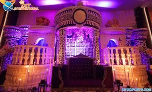 Décor de mariage nigérian 4 pièces, grande scène, installation de décor blanc, thème romantique, Sweetheart, grande scène pour réception nocturne - Product Image 4