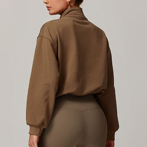 Sudadera Deportiva de Cuello Alto para Fitness, con Cierre y Cordón Ajustable, Manga Larga Holgada para Correr al Aire Libre - Product Image 4