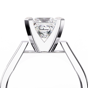Anillo de Compromiso con Diamante Cultivado en Laboratorio, Corte Princesa, Oro 10K con Baño de Rodio, Estilo Geométrico Clásico para Mujer, Certificado IGI, Moderno - Product Image 4