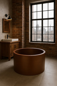 Baignoire en cuivre pur faite à la main, prix de gros, baignoire au design optimal, baignoire à double paroi, baignoire autoportante pour salle de bain - Product Image 3