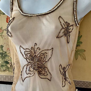 Collection Tendance : Haut Perlé et à Paillettes Sans Manches pour Femme et Fille - Product Image 1