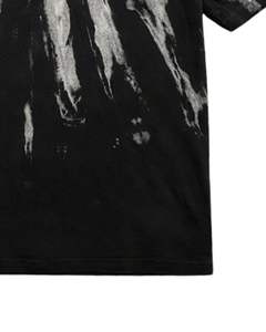 Camiseta Tie Dye Negra y Blanca Personalizada para Hombre, Cuello Redondo, Manga Corta, Diseño Abstracto, Estilo Urbano, Informal, Verano, OEM - Product Image 4