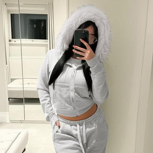 INS Style <b>Y2K</b> <b>Streetwear</b> Fleece Hooded Zip Hoodie Women Slim Fit High Street Chic Polyester/Cotton Quick Dry Sweatshirt - Product Image 1