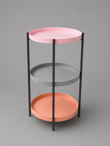 Modern 3 Tier <b>Round</b> Tray <b>Side</b> <b>Table</b> Metal Storage Organizer Rack Corner <b>Table</b> Decorative Shelf Stand Living Room Furniture - Product Image 5