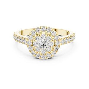 Anillo de Compromiso de Oro Blanco de 14K con Diamante Cultivado en Laboratorio, Corte Redondo, para Mujer |   Diamante Cultivado Nuevo - Product Image 3