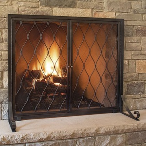 Malla Metálica Decorativa Arabescada para Chimenea, Protector de Chispas Independiente, Cubierta Protectora de Malla Resistente para Hogar - Product Image 2