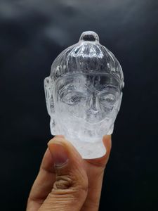 Estatua de Cabeza de Buda de Cuarzo Transparente: Maestría Meditativa y Brillo Espiritual - Product Image 3