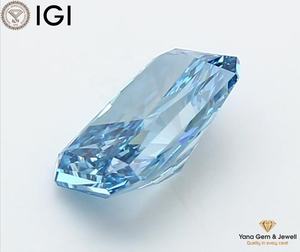 เพชรทรงเรเดียนต์ 2.00 กะรัต ผลิตในห้องปฏิบัติการด้วยวิธี CVD ได้รับการรับรองจาก IGI สีฟ้าสดใสแฟนซี ความสะอาดระดับ VVS2 เหมาะสำหรับใส่แหวน - Product Image 5