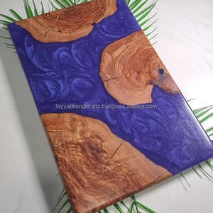 Blocs à découper de luxe en résine époxy et bois, forme rectangulaire, blocs à découper en bois et résine de haute qualité - Product Image 4