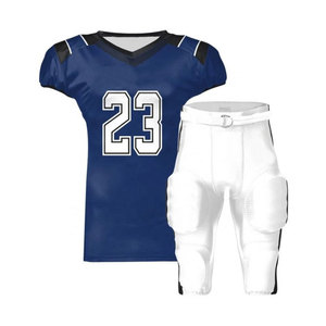 Football Jersey Set Men's V-Neck Short Sleeve Sublimated Print Moisture Wicking Polyester Four-Way Stretch Customized Team Name - Product Image 1